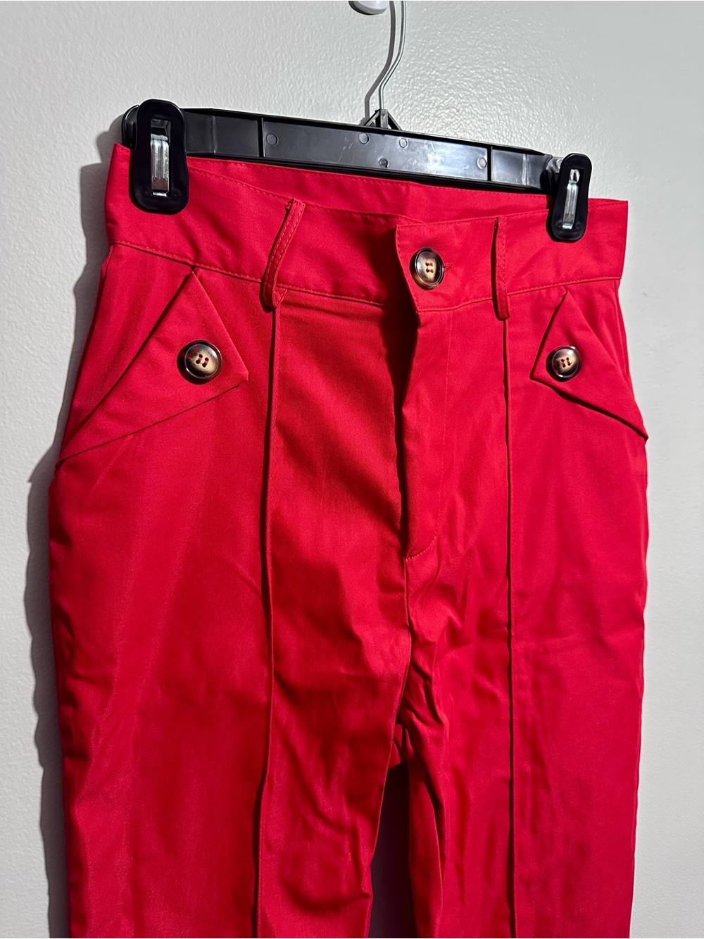 Slim Red Dress Pants with Front Seam Detail Size S (1170) - Picture 2 of 6